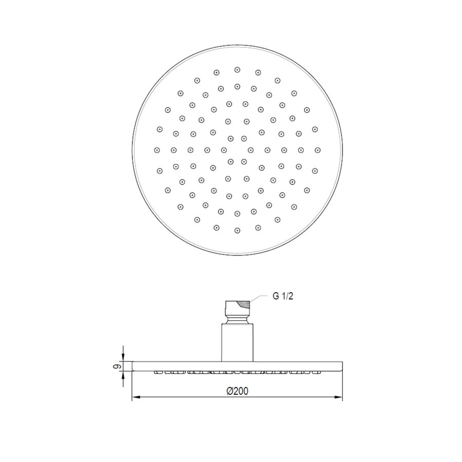 Hoofddouche Brauer Brushed Rond 20 cm Geborsteld Nikkel