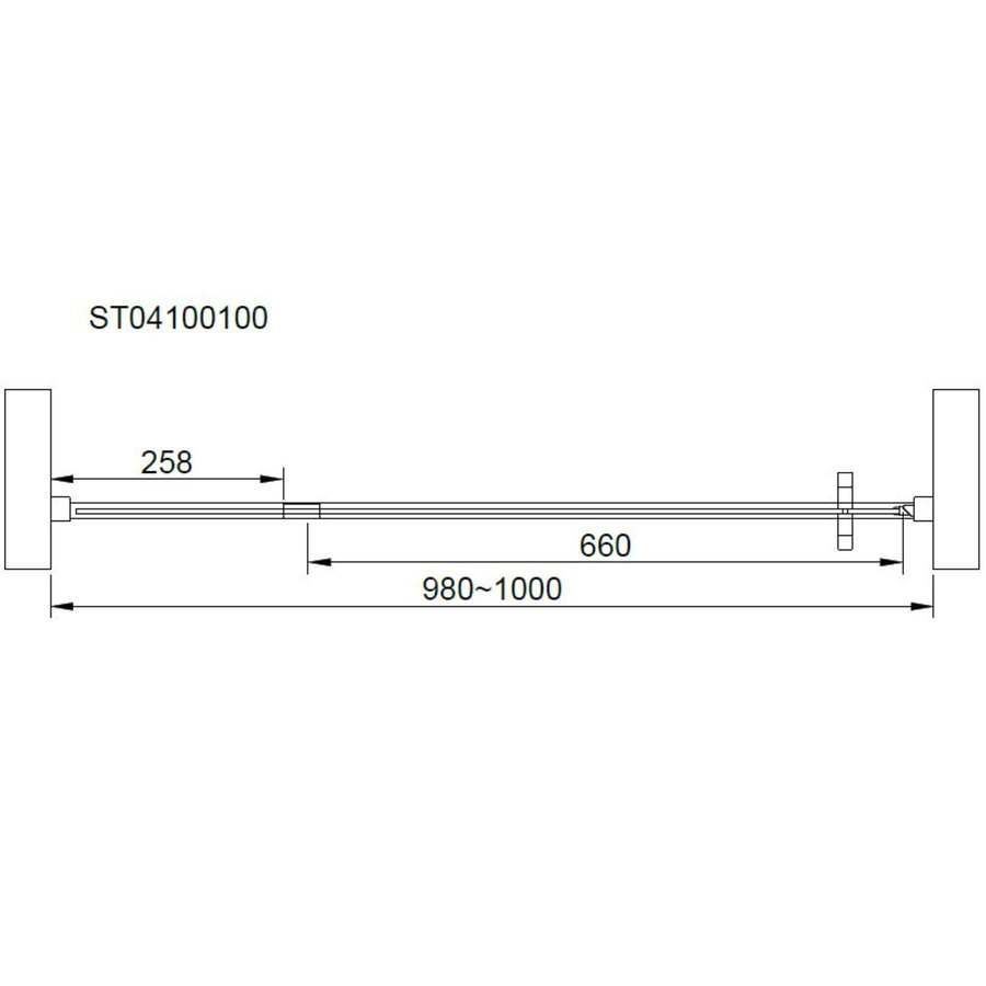 Nisdeur Van Rijn ST04 Aluminium Profiel 6 mm Helder Glas 100x200 cm Zwart Frame