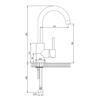 Wastafelmengkraan Brauer Black Edition Coldstart Opbouw Hoog Gebogen Platte Hendel Mat Zwart