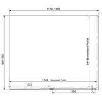 Hoek Douchecabine Van Rijn Zijwand 200x120x100 cm 6 mm Helder Glas Aluminium Zwart