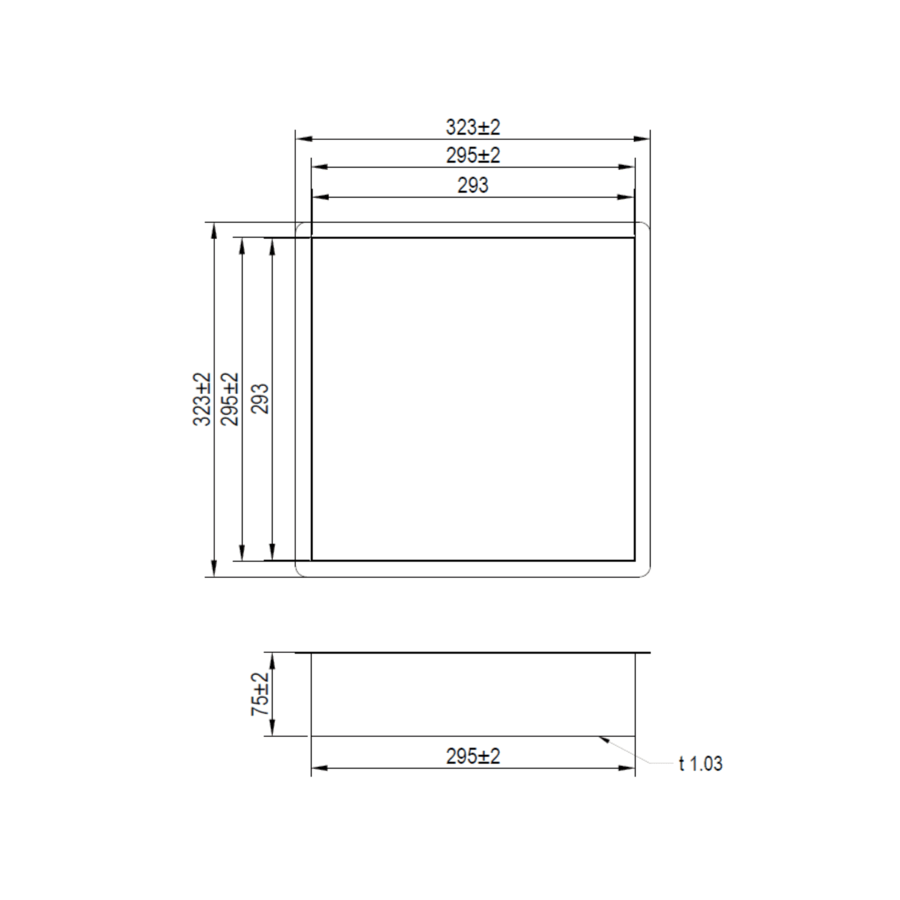 Inbouwnis Brauer Box Met Flens 30x30cm Roestvrijstaal Koper