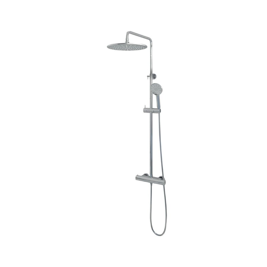 Regendouche Brauer Chrome Showerpipe Met Thermostaat 30cm 3 Standen Messing Chroom