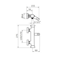 Bad- of Douchekraan GRB Time Thermostatisch Messing Chroom (zonder handdoucheset)