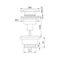 Klikwaste Brauer Afvoerplug Messing Binnenwerk 5/4 Koper