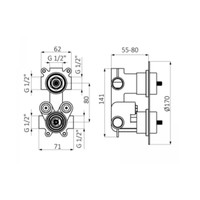 Inbouw Douchekraan GRB Time Thermostatisch Anti-Kalk met Veiligheidsbegrenzer Chroom