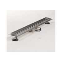 Douchegoot Brauer Geborsteld RVS Muur Montage Inclusief Vloerflens 80x7 cm Zero Tegelinlegrooster Omkeerbaar