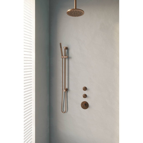 Thermostatisch Inbouwdoucheset Brauer Copper 20cm Hoofddouche Plafondarm Staafhanddouche op Glijstang Koper 