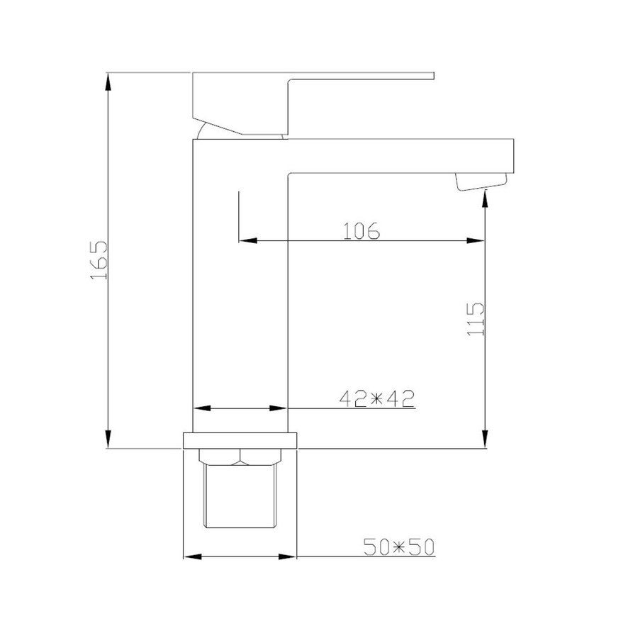 Wastafelmengkraan Best Design Nero 16.5 cm 1-hendel Mat Zwart