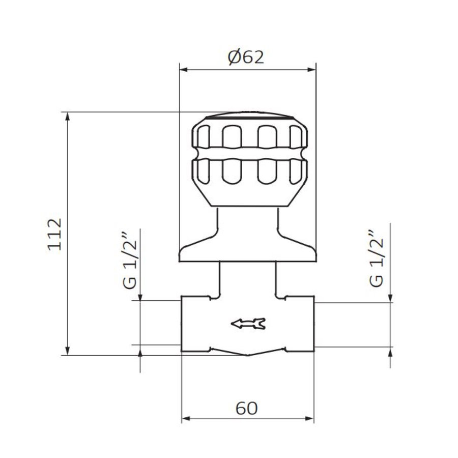 Inbouw Knop voor Bidetkraan GRB Kitchen Draaibaar Koudwater Messing Chroom