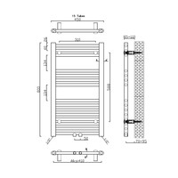 Handdoekradiator Sapho Alya Recht Middenaansluiting 45x80 cm 266W Chroom