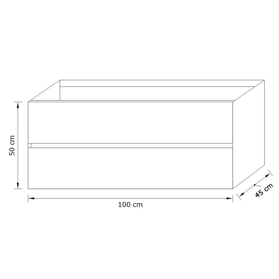 AKTIE! Badmeubel Boss & Wessing Paris 100 cm Compleet Geleverd Hoogglans Antraciet (1 of 2 kraangaten)