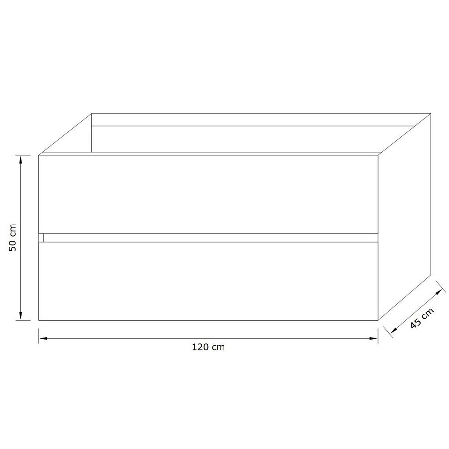 AKTIE! Badmeubel Boss & Wessing Paris 120 cm Compleet Geleverd Hoogglans Antraciet (2 kraangaten)