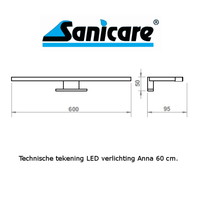 Spiegelverlichting Sanicare LED Anna 5 Watt 60 cm Chroom