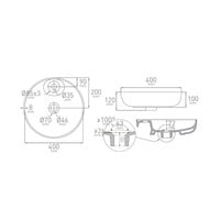 Opbouw Waskom Cupido 40x10 cm Porselein Wit (1 kraangat)