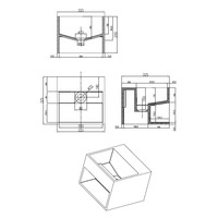 Wastafel BWS Solid Surface Vierkant Met Opbergruimte 32x32x25 cm Mat Wit