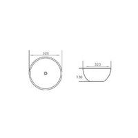 Waskom Boss & Wessing Lava Rond 32x13 cm Porselein Wit