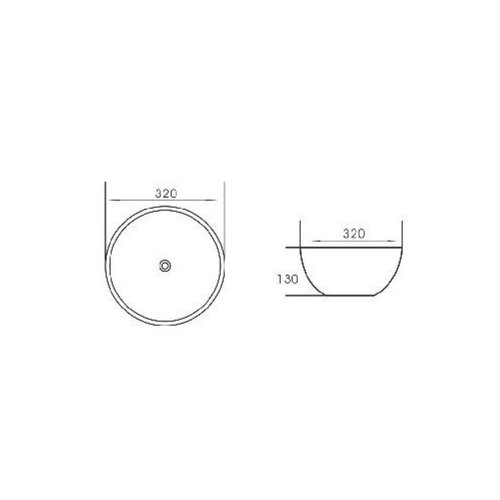 Waskom Boss & Wessing Lava Rond 32x13 cm Porselein Wit 