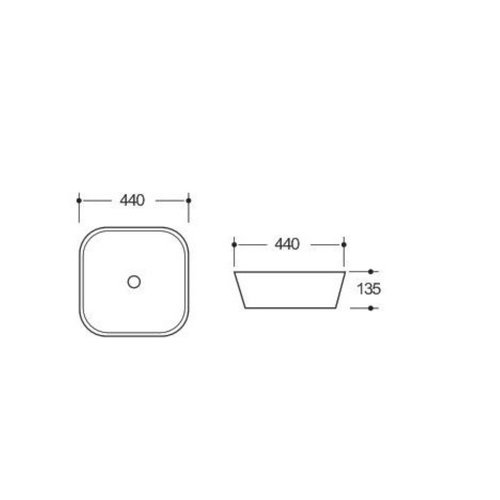 Waskom Boss & Wessing Lava Rond 44x44x13,5 cm Porselein Wit 