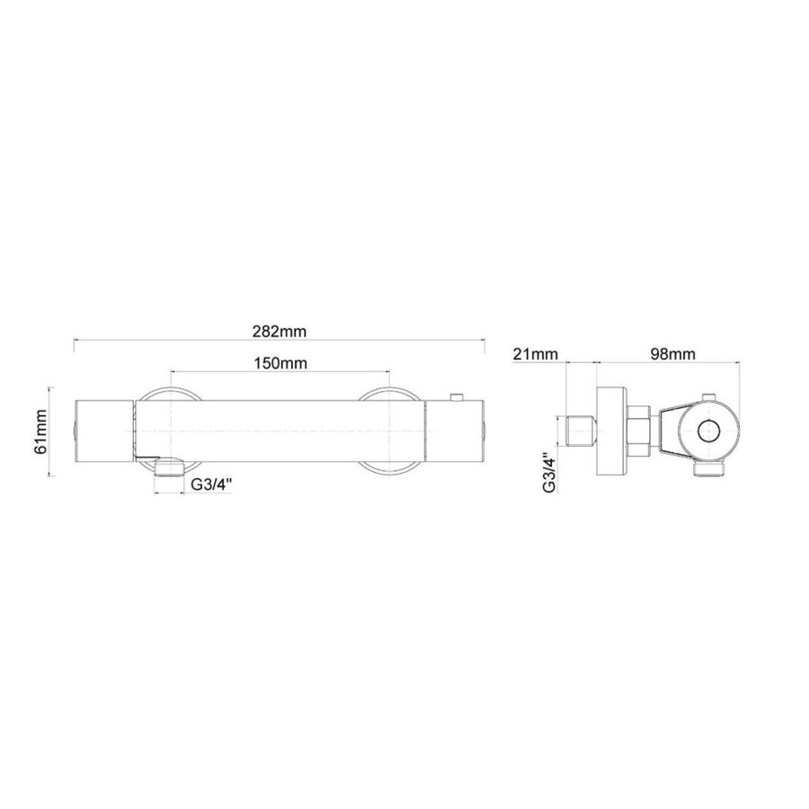 Opbouw Douchekraan Boss & Wessing Cool Touch Chroom 3/4'' Aansluiting