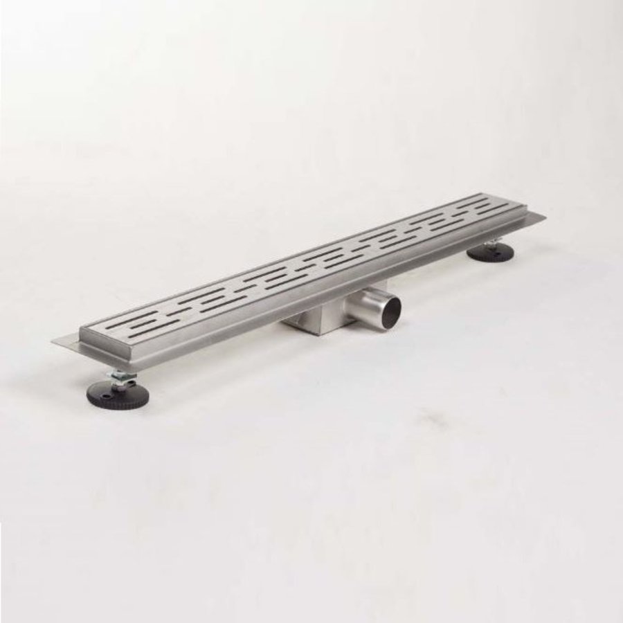 Douchegoot Brauer 50x7 cm RVS Vloerflens Inclusief Kunststof Sifon Verstelbare Poten