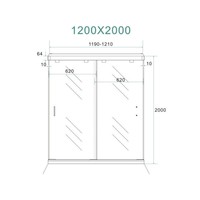 Nisdeur Wiesbaden Dubbele Schuifdeur 2-Delig 120x200 cm 8 mm NANO