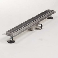 Douchegoot Brauer Geborsteld RVS Muur Montage Inclusief Vloerflens 70x7 cm Zero Tegelinlegrooster Omkeerbaar