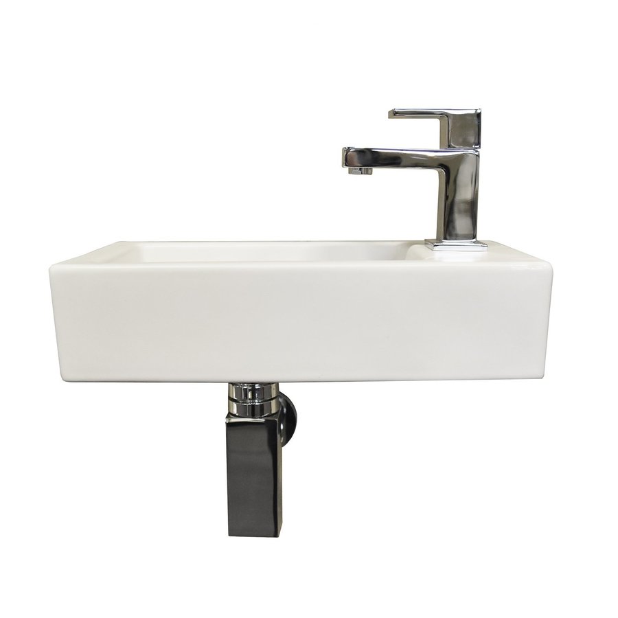 Fontein Boss & Wessing Rinka 36,5x18x9 cm Kraangat Rechts Mat Wit