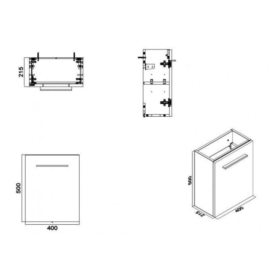 Fonteinkast Boss & Wessing Vitra 40x21 cm Hoogglans Grijs (fontein optioneel)