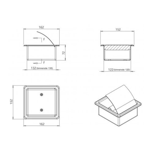 Toiletrolhouder Inbouw Boss & Wessing Upon RVS Mat Zwart 