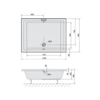 Extra Diepe Douchebak Sapho Deep 120x90x26 cm Rechthoekig Acryl Wit
