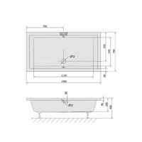 Extra Diepe Douchebak Sapho Deep 130x75x26 cm Rechthoekig Acryl Wit
