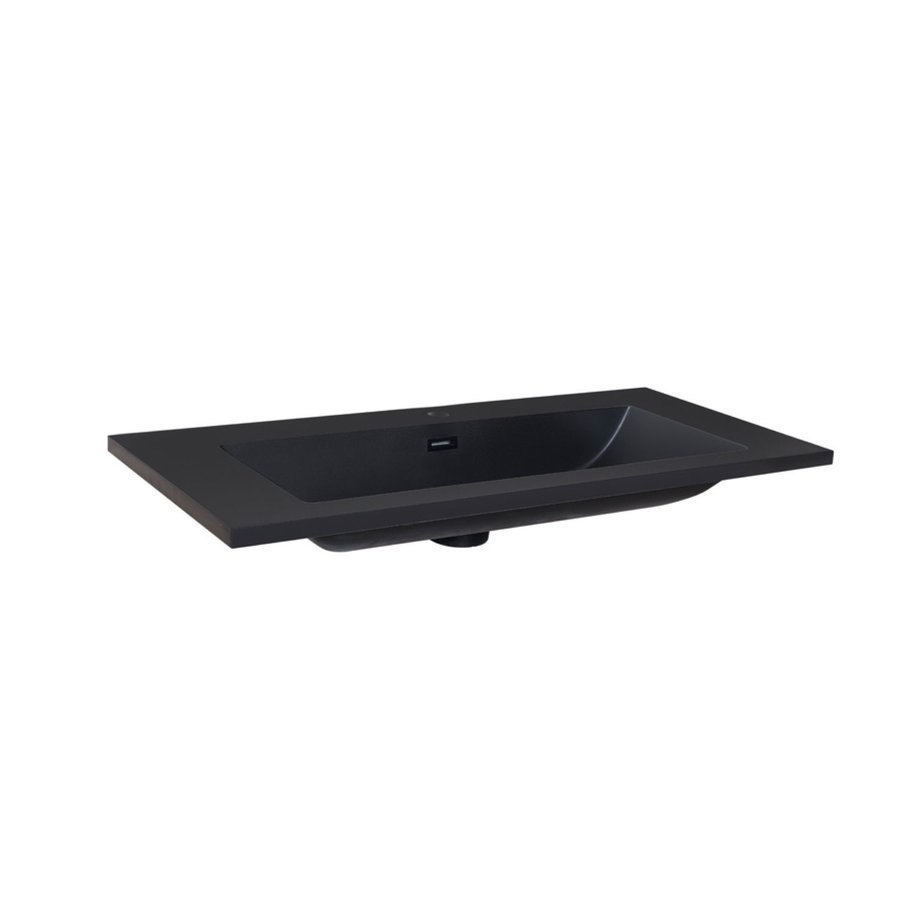 Wastafel Sanilux Quartz Classic 100x47x3 cm Keramiek Mat Zwart (1 kraangat)