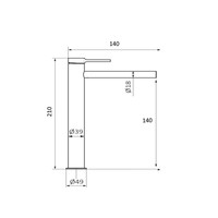 Wastafelkraan GRB Aura XL Mengkraan met Clickwaste Mat Chroom