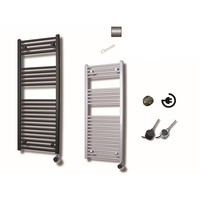 Elektrische Design Radiator Sanicare Plug En Play 111,8 x 45 cm Chroom Thermostaat Chroom 435 Watt