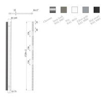 Elektrische Design Radiator Sanicare Plug En Play 172 x 45 cm Inox Look Thermostaat Chroom 920 Watt