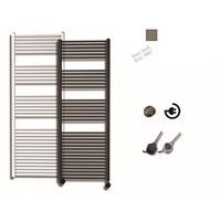 Elektrische Design Radiator Sanicare Plug En Play 172 x 60 cm Inox Look Thermostaat Zwart 1127 Watt