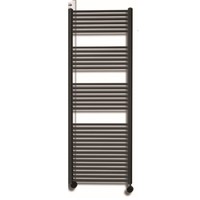 Elektrische Design Radiator Sanicare Plug En Play 172 x 60 cm Inox Look Thermostaat Zwart 1127 Watt