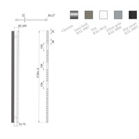 Elektrische Design Radiator Sanicare Plug En Play 172 x 60 cm Zilver Grijs Thermostaat Zwart 1127 Watt