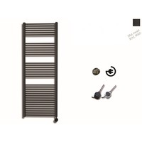 Elektrische Design Radiator Sanicare Plug En Play 172 x 60 cm Mat Zwart Thermostaat Chroom 1127 Watt