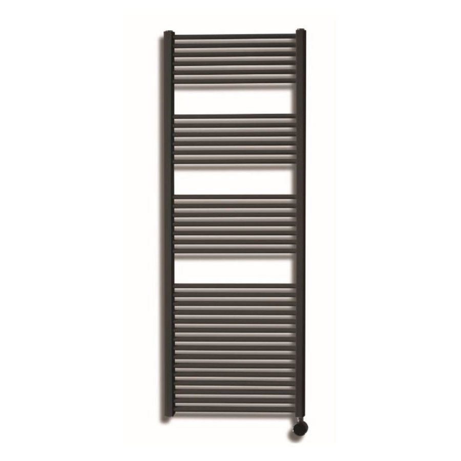 Elektrische Design Radiator Sanicare Plug En Play 172 x 60 cm Mat Zwart Thermostaat Chroom 1127 Watt