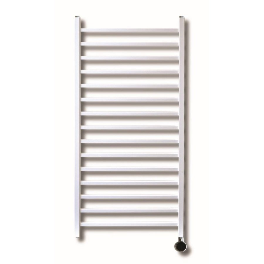 Elektrische Design Radiator Sanicare Plug En Play Qubic 126.4 x 60 cm Wit Thermostaat Chroom 773 Watt