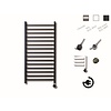 Sanicare Elektrische Design Radiator Sanicare Plug En Play Qubic 126.4 x 60 cm Mat Zwart Thermostaat Chroom 773 Watt