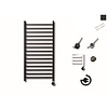 Sanicare Elektrische Design Radiator Sanicare Plug En Play Qubic 126.4 x 60 cm Mat Zwart Thermostaat Zwart 773 Watt