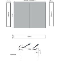 Spiegelkast Sanicare Qlassics 90 cm 2 Spiegeldeuren Belluno Eiken