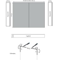 Spiegelkast Sanicare Qlassics Ambiance 90 cm 2 Spiegeldeuren Belluno Eiken