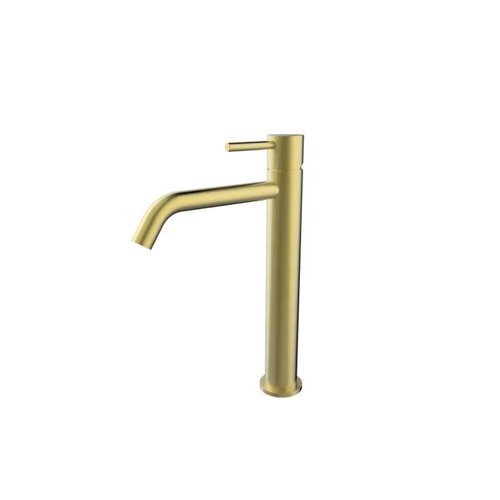 Wastafelmengkraan Opbouw Wiesbaden Style XL Uitloop 19.5 cm 1-hendel Geborsteld Messing Goud 