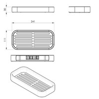 Hoek Planchet Sapho Smart 24.1x11x3 cm Roestvrij Staal Mat Zwart