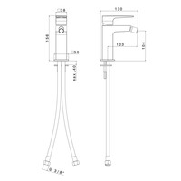 Bidetmengkraan Sapho Dimy Uitloop Recht 1-hendel 15.6 cm Mat Zwart