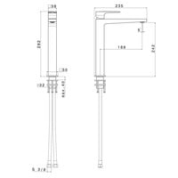 Wastafelmengkraan Sapho Dimy 1-hendel Recht Hoog 29.2 cm Mat Zwart