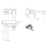 Wastafelmengkraan Inbouw Sapho Dimy 1-hendel Uitloop Recht 18.6 cm Mat Zwart